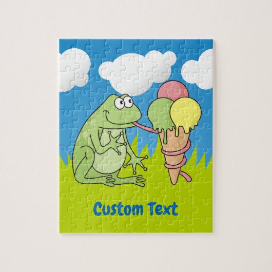 Frog with Icecream Jigsaw Puzzle (Vertical)