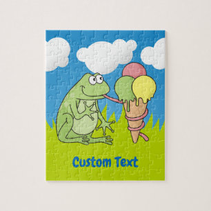 Frog with Icecream Jigsaw Puzzle Legpuzzel