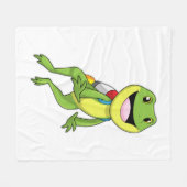 Frog with Jetpack Fleece Deken (Voorkant (Horizontaal))