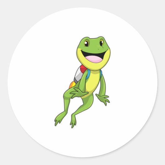 Frog with Jetpack Ronde Sticker (Voorkant)