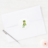 Frog with Jetpack Ronde Sticker (Envelop)