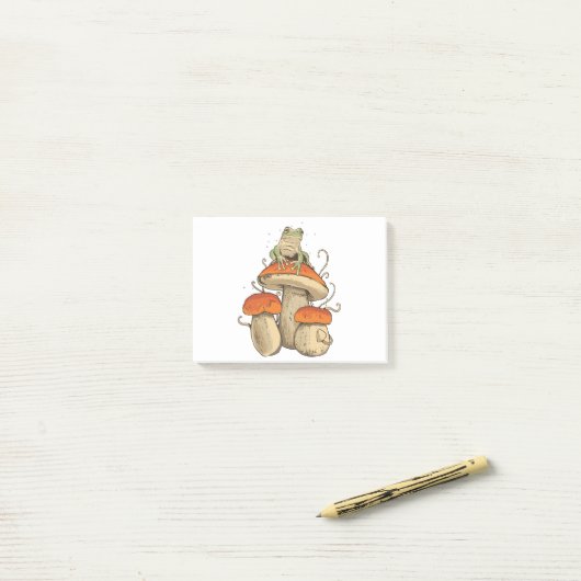 Frog with mushrooms post-it® notes (Op bureau)