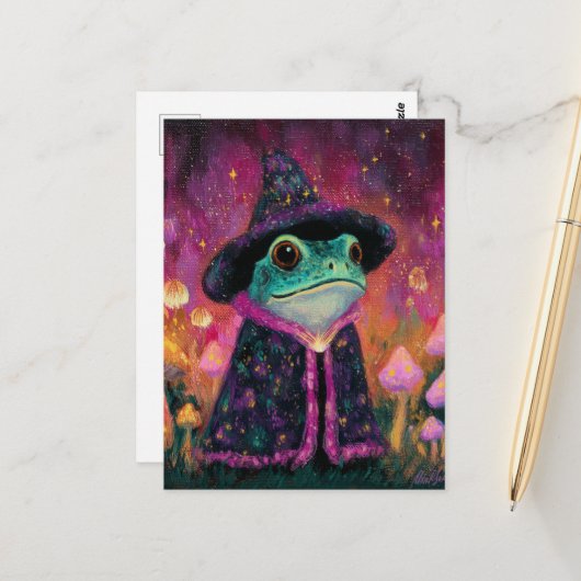 Frog Wizard Briefkaart (Voorkant / Achterkant in situ)
