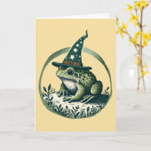 Frog Wizard Kaart (Gele Bloem)