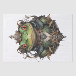 Froggie Frog Steampunk, Decoupage Tissue Paper Tissuepapier