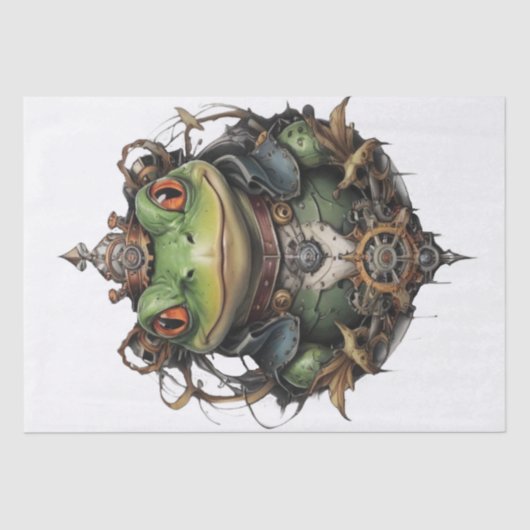 Froggie Frog Steampunk, Decoupage Tissue Paper Tissuepapier (Voorkant)