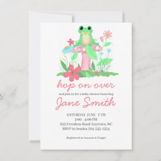 Froggie Fun Frog Baby Shower Uitnodiging Meisje