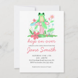 Froggie Fun Grenouille Invitation Bébé Fille