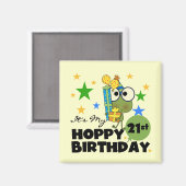 Froggie Hoppy 21st Birthday Magneet (Voorkant / Achterkant)