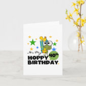 Froggie Hoppy 40th Birthday Kaart (Gele Bloem)