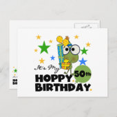 Froggie Hoppy 50th Birthday Briefkaart (Voorkant / Achterkant)