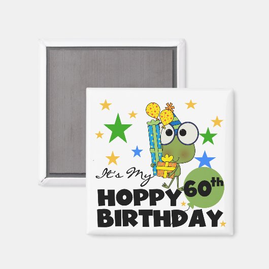 Froggie Hoppy 60th Birthday Magneet (Voorkant / Achterkant)