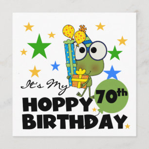 Froggie Hoppy 70th Birthday Kaart