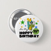 Froggie Hoppy 75th Birthday Ronde Button 5,7 Cm (Voorkant /achterkant)
