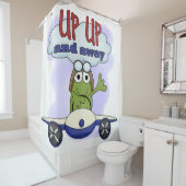 Froggie Pilot in vliegtuig omhoog en weg Douchegordijn (In situ)