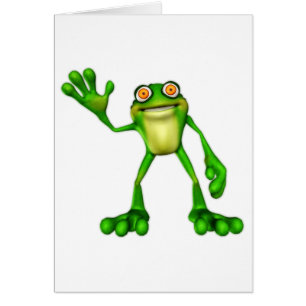 Froggie the Cute Cartoon Waving Frog