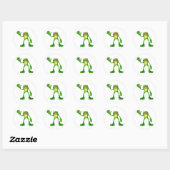 Froggie the Cute Cartoon Waving Frog Ronde Sticker (Vel)