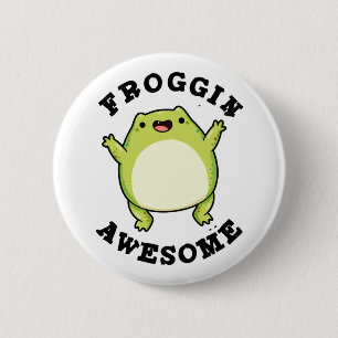 Froggin Geweldige Funny Animal Frog Pun Ronde Button 5,7 Cm