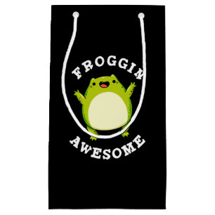 Froggin Geweldige Funny Frog Pun Dark BG Klein Cadeauzakje