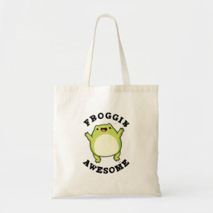 Froggin Geweldige Funny Frog Pun Tote Bag
