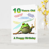 Froggy ami 10ème anniversaire carte avec des blagu (Fleur jaune)