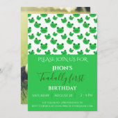 Froggy anniversaire de enfant invitation verte (Devant / Derrière)