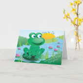 Froggy - carte de voeux (Fleur jaune)