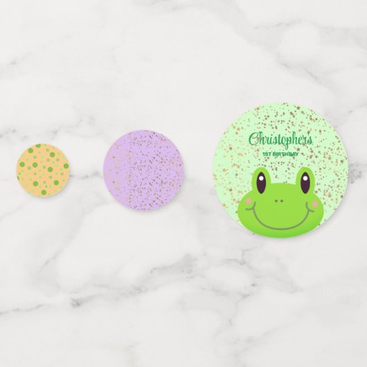 Froggy First Bird Party Frog Colorée Confetti (Derrière)