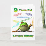 Froggy friend 9ème anniversaire carte avec des pla<br><div class="desc">Une grenouille heureuse raconte des blagues d'anniversaire</div>