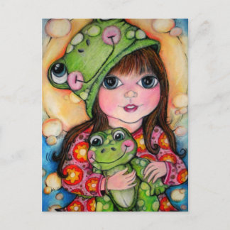 Froggy Fun - Ribbit - Kikkervormig ontwerp Briefkaart