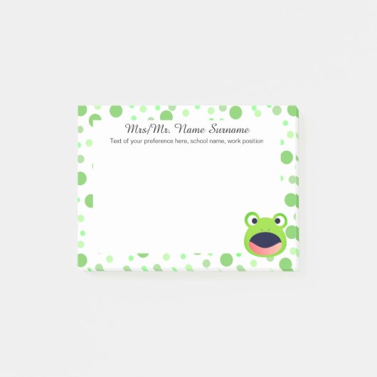 Froggy Green Stippen Polka Post-it® Notes (Voorkant)