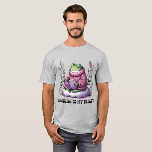 Froggy Reading is mijn therapie T-shirt (Voorkant volledig)