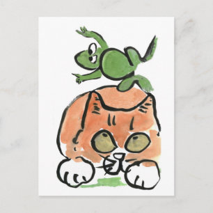Froggy springt over het Katje Briefkaart