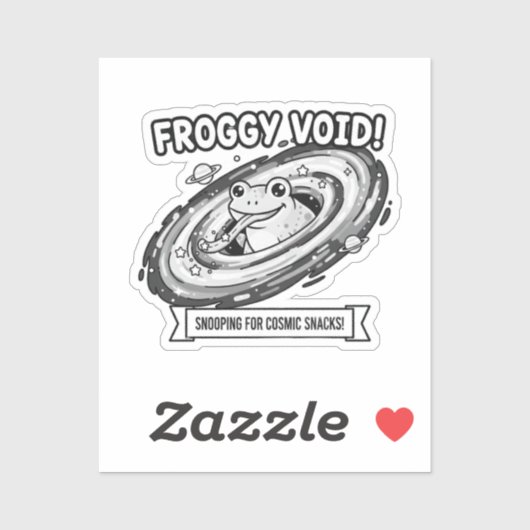 Froggy Void Funny Space Frog Cartoon Sticker (Vel)