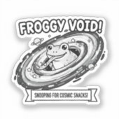 Froggy Void Funny Space Frog Cartoon Sticker (Voorkant)