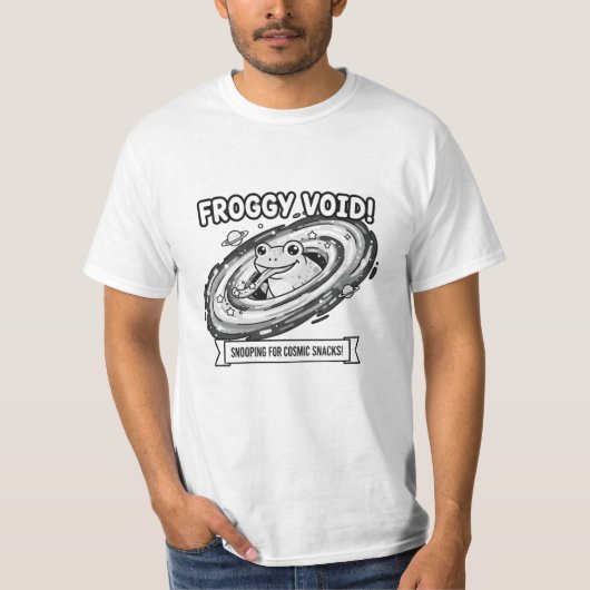Froggy Void Funny Space Frog Cartoon T-shirt (Voorkant)