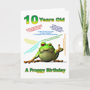 Froggy vriend 10e verjaardagskaart met kikkerige g kaart