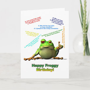 Froggy vriend verjaardagskaart met kikkerige grapp kaart