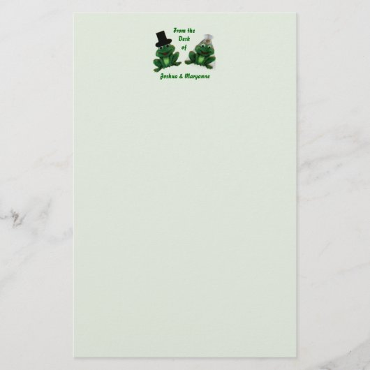 Froggy Wedding - Briefpapier (Voorkant)