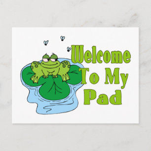Froggy zegt welkom in mijn advertentie briefkaart