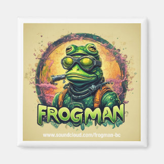 Frogman Square Magnet 2" x 2" Magneet
