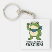 Frogs Against Fascism Portland Frog Protest Sleutelhanger (Voorkant)