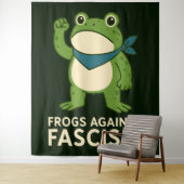 Frogs Against Fascism Portland Frog Protest Wandkleed (In situ)