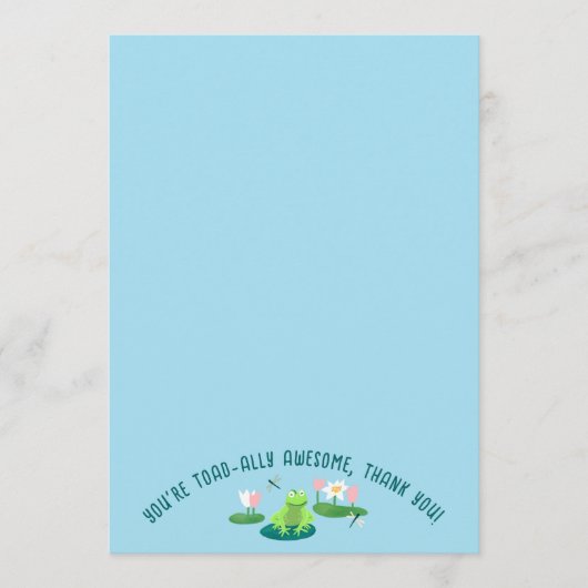 Frogs and Lily Pads Cute CUSTOM  Bedankkaart (Voorkant)