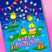 Frogs Happy Birthday wenskaart Feestdagen Kaart