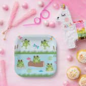 Frogs in Pond Papieren Bordje (Feest)