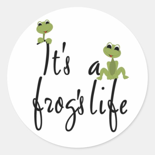 Frogs Life Ronde Sticker (Voorkant)