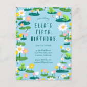 Frogs & Lily Pads CUSTOM BIRTHDAY PARTY Invitation Briefkaart (Voorkant)