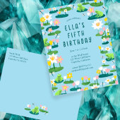 Frogs & Lily Pads CUSTOM BIRTHDAY PARTY Invitation Briefkaart