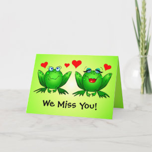 Frogs Love Miss You Schattige Cartoon Green Kaart